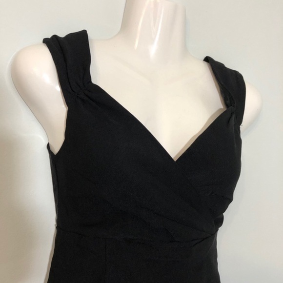 Modcloth RockSteady Black Pinup Dress Surplice New - Picture 6 of 9